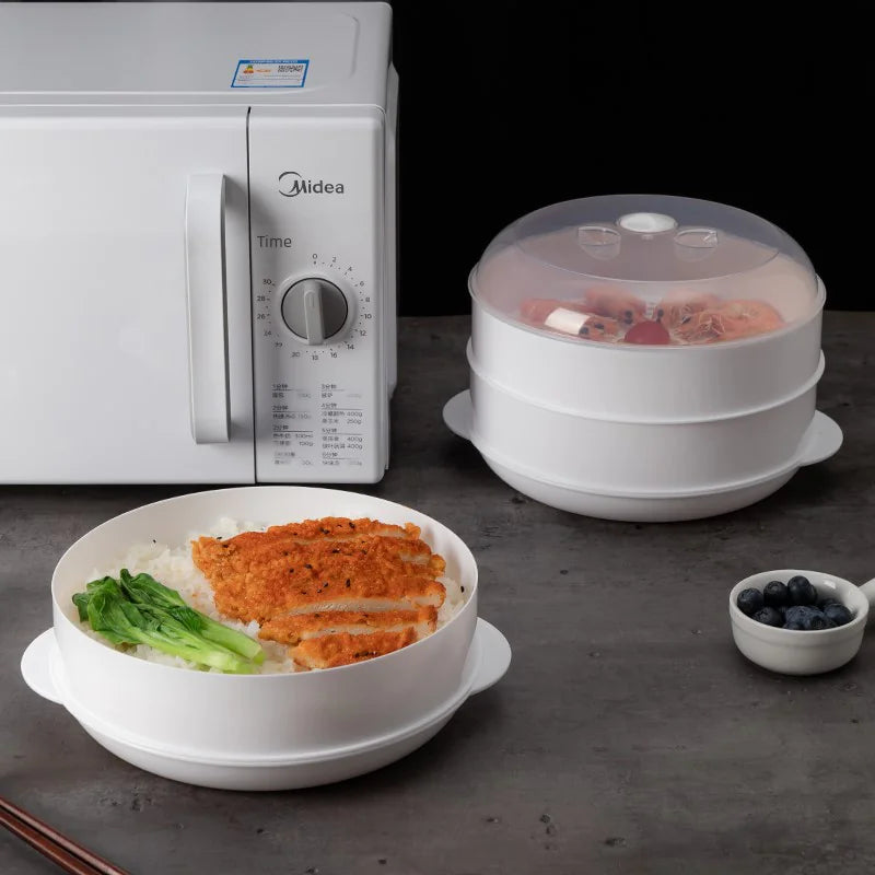 Microwave Rice Steamer Container with Multi-Layer Design