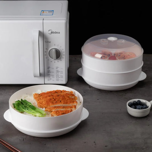 Microwave Rice Steamer Container with Multi-Layer Design