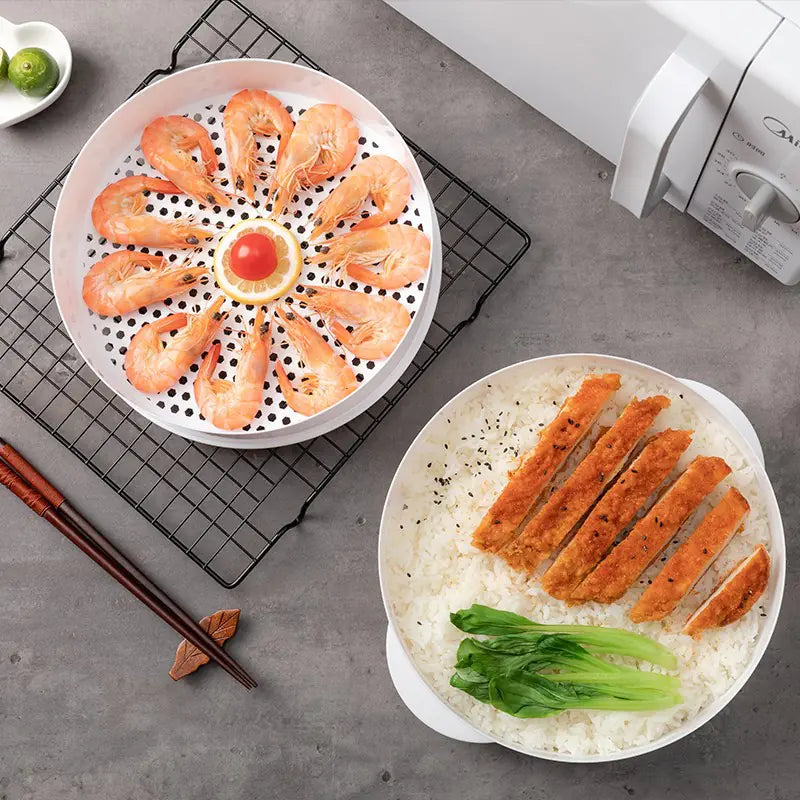 Microwave Rice Steamer Container with Multi-Layer Design